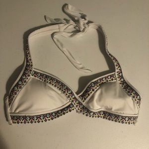 PINK White cross back bathing suit top